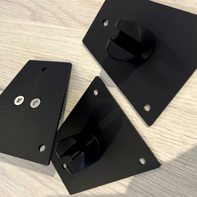 Anodised aluminium mounting brackets